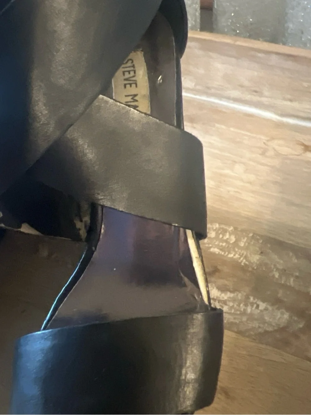 Steve Madden Black Crisscross Open-Toe Heels